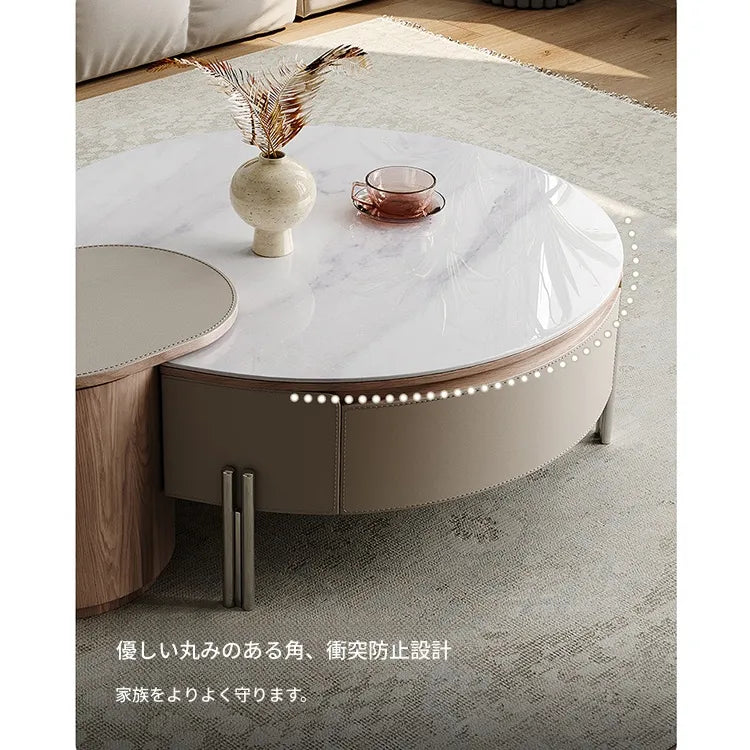 Coffee table カラー1 多層板 合皮 セラミック ステンレス hlwy-3693