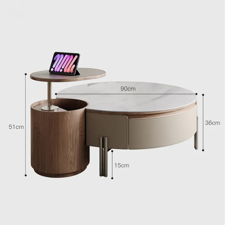 Coffee table カラー1 多層板 合皮 セラミック ステンレス hlwy-3693