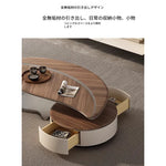 Coffee table ブラウン 多層板 合皮 ステンレス hlwy-3694