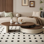 Coffee table ブラウン パイン 多層板 合皮 ステンレス hlwy-3698