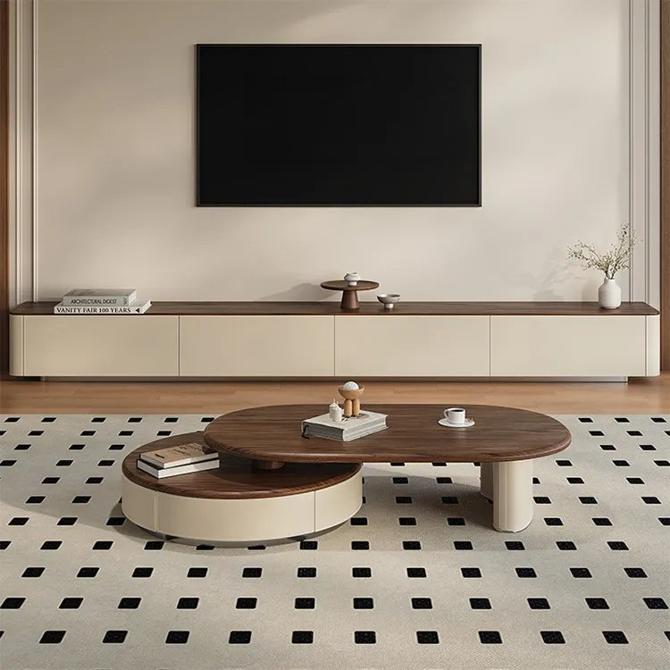 Coffee table ブラウン パイン 多層板 合皮 ステンレス hlwy-3698