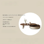 Coffee table ブラウン パイン 多層板 合皮 ステンレス hlwy-3698