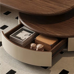 Coffee table ブラウン パイン 多層板 合皮 ステンレス hlwy-3698