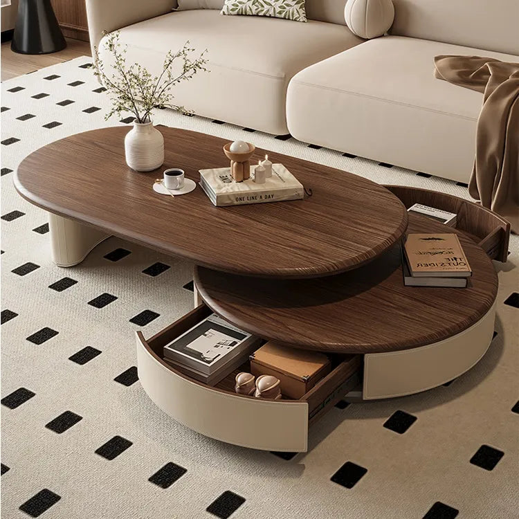 Coffee table ブラウン パイン 多層板 合皮 ステンレス hlwy-3698