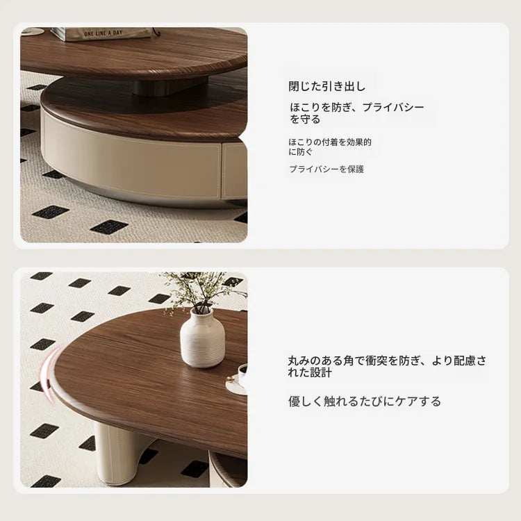 Coffee table ブラウン パイン 多層板 合皮 ステンレス hlwy-3698