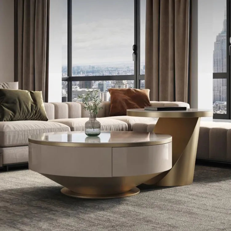 Coffee table カラー1 セラミック 無垢材 ステンレス hlwy-3705