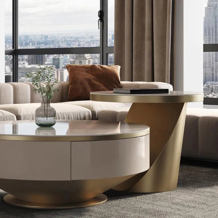 Coffee table カラー1 セラミック 無垢材 ステンレス hlwy-3705