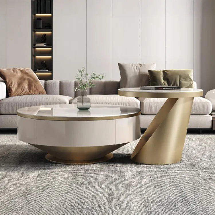 Coffee table カラー1 セラミック 無垢材 ステンレス hlwy-3705