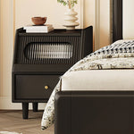 モダンデザインのガラス製ナイトテーブル|エレガントな寝室のインテリアに最適 hlxl-4397