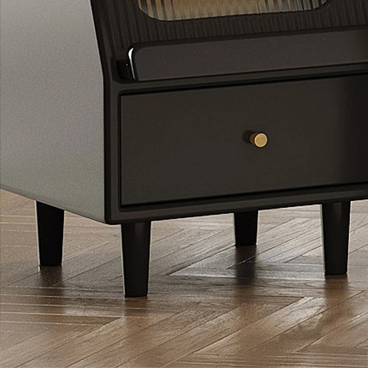 モダンデザインのガラス製ナイトテーブル|エレガントな寝室のインテリアに最適 hlxl-4397