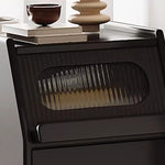 モダンデザインのガラス製ナイトテーブル|エレガントな寝室のインテリアに最適 hlxl-4397