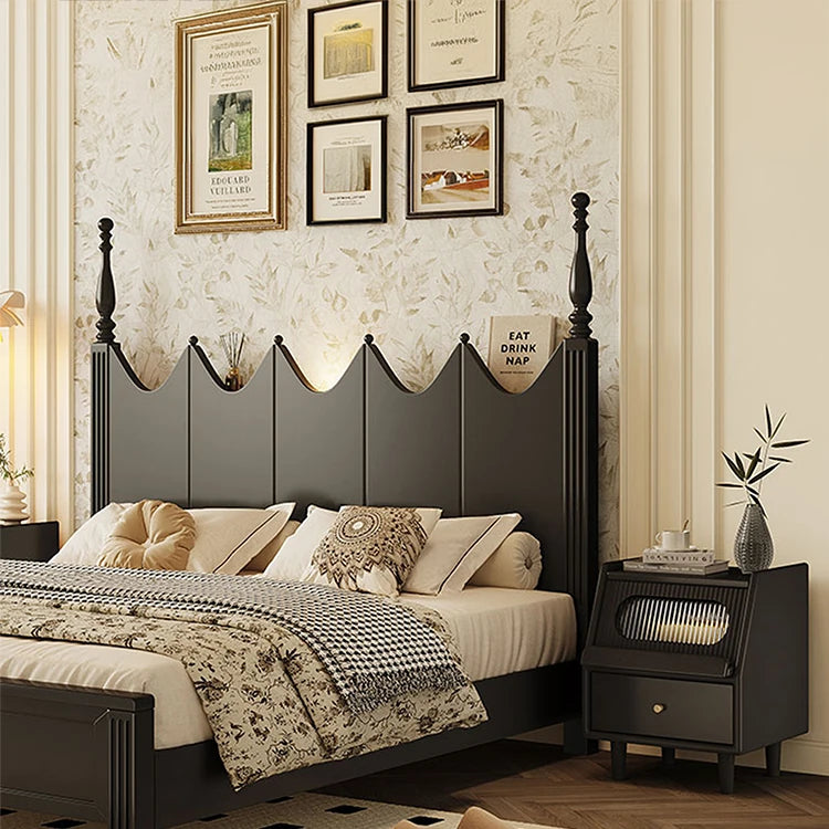 モダンデザインのガラス製ナイトテーブル|エレガントな寝室のインテリアに最適 hlxl-4397