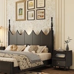 モダンデザインのガラス製ナイトテーブル|エレガントな寝室のインテリアに最適 hlxl-4397