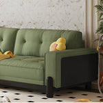 コーデュロイとアッシュ材が引き立つスタイリッシュなパインソファー - あなたのリビングに最適! hlxl-4400