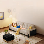 コーデュロイとアッシュ材が引き立つスタイリッシュなパインソファー - あなたのリビングに最適! hlxl-4400