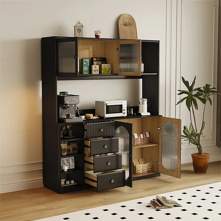 キッチンを彩る!スタイリッシュなガラスキャビネット hlxl-4401