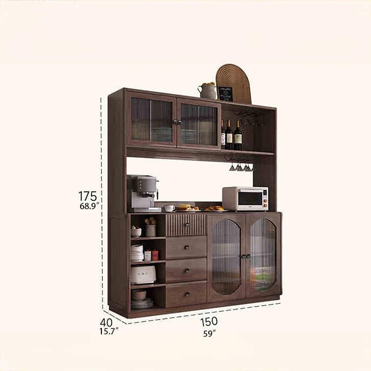 キッチンを彩る!スタイリッシュなガラスキャビネット hlxl-4401