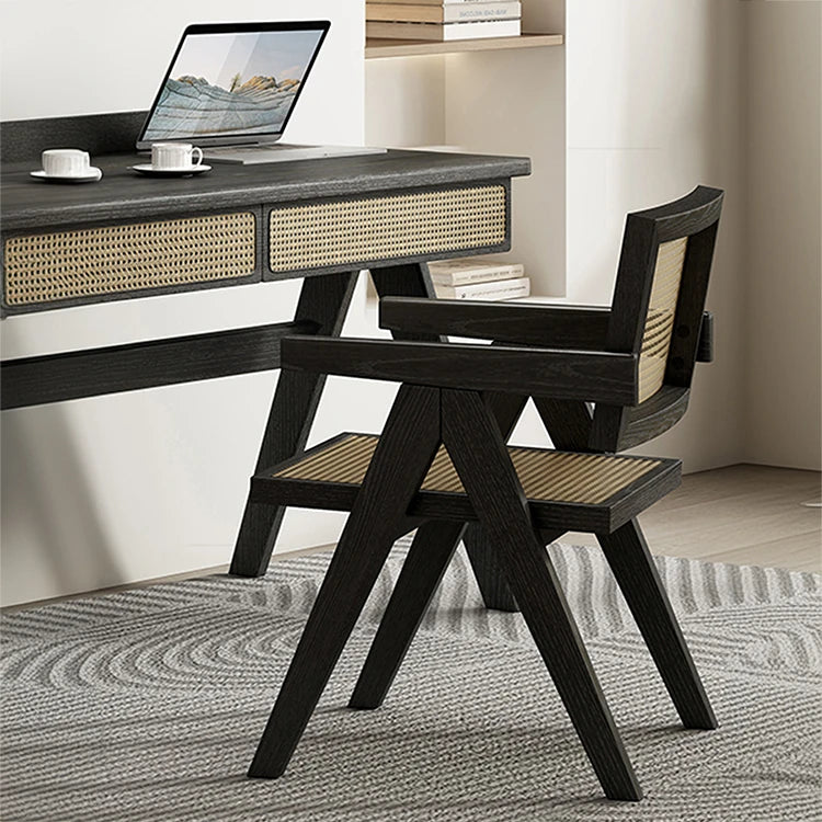 シックなアッシュ材ラタンチェア|モダンデザインインテリア必見 hlxl-4402