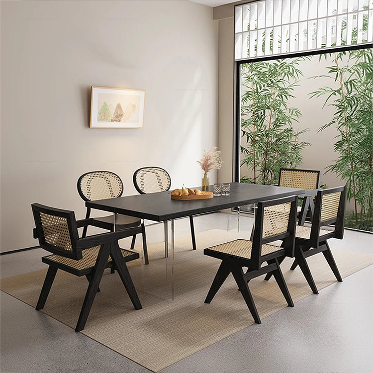 シックなアッシュ材ラタンチェア|モダンデザインインテリア必見 hlxl-4402