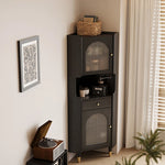 アッシュ材キャビネット 銅ガラスのエレガントデザイン | 高級感あふれる収納家具 hlxl-4403