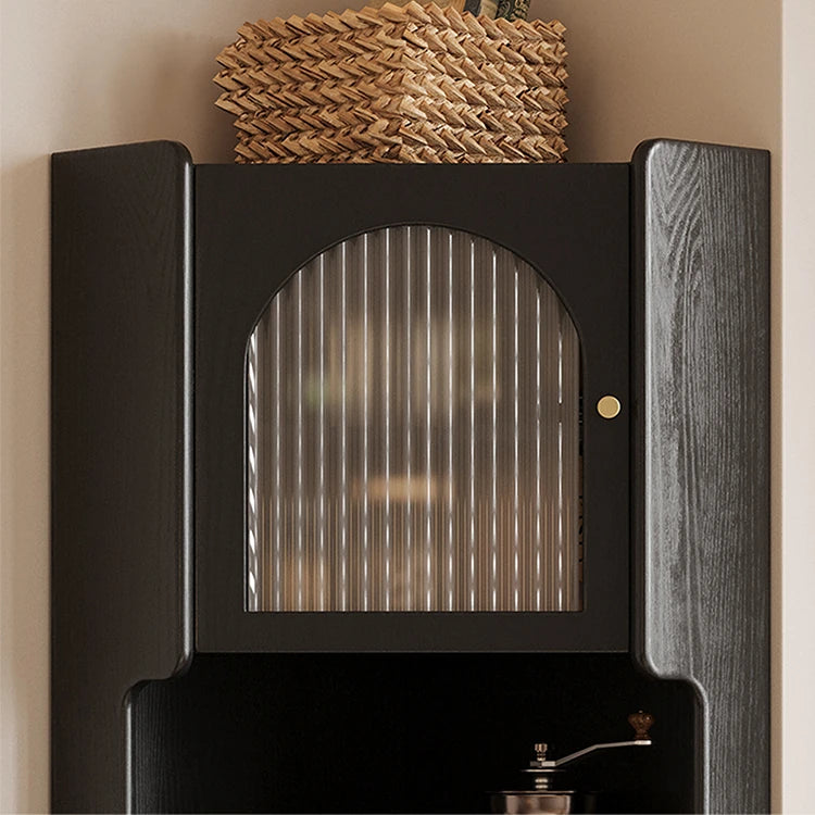 アッシュ材キャビネット 銅ガラスのエレガントデザイン | 高級感あふれる収納家具 hlxl-4403