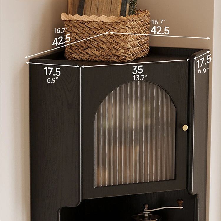 アッシュ材キャビネット 銅ガラスのエレガントデザイン | 高級感あふれる収納家具 hlxl-4403