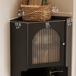 アッシュ材キャビネット 銅ガラスのエレガントデザイン | 高級感あふれる収納家具 hlxl-4403