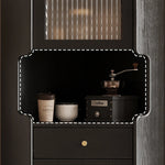 アッシュ材キャビネット 銅ガラスのエレガントデザイン | 高級感あふれる収納家具 hlxl-4403