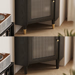 アッシュ材キャビネット 銅ガラスのエレガントデザイン | 高級感あふれる収納家具 hlxl-4403