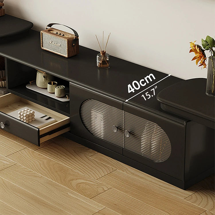 モダンデザインのアルミ合金テレビ台|スタイリッシュな収納&ディスプレイ可能なガラス多層板 hlxl-4404