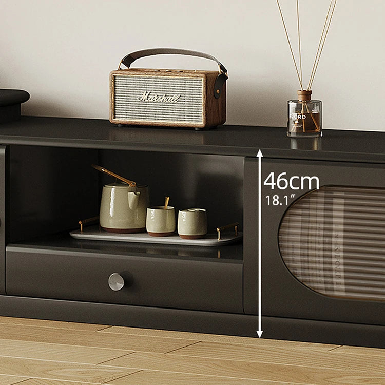 モダンデザインのアルミ合金テレビ台|スタイリッシュな収納&ディスプレイ可能なガラス多層板 hlxl-4404