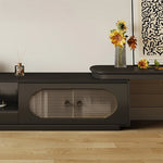 モダンデザインのアルミ合金テレビ台|スタイリッシュな収納&ディスプレイ可能なガラス多層板 hlxl-4404