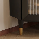 コーナー パインガラス キャビネット | おしゃれな収納スペースを演出する一品 hlxl-4405