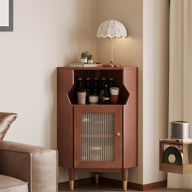 コーナー パインガラス キャビネット | おしゃれな収納スペースを演出する一品 hlxl-4405