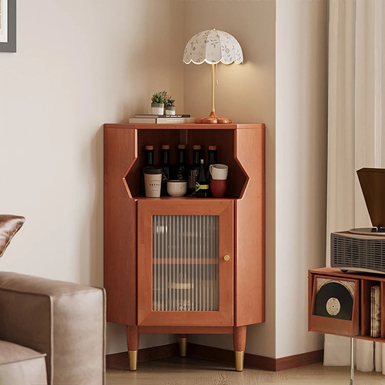 コーナー パインガラス キャビネット | おしゃれな収納スペースを演出する一品 hlxl-4405