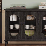 アッシュ材とガラスと銅の高級デザインキャビネット - おしゃれ空間を演出 hlxl-4409