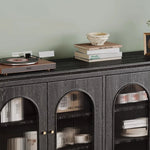 アッシュ材とガラスと銅の高級デザインキャビネット - おしゃれ空間を演出 hlxl-4409