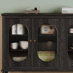 アッシュ材とガラスと銅の高級デザインキャビネット - おしゃれ空間を演出 hlxl-4409