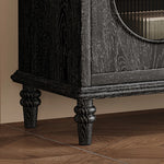 アッシュ材とガラスと銅の高級デザインキャビネット - おしゃれ空間を演出 hlxl-4409