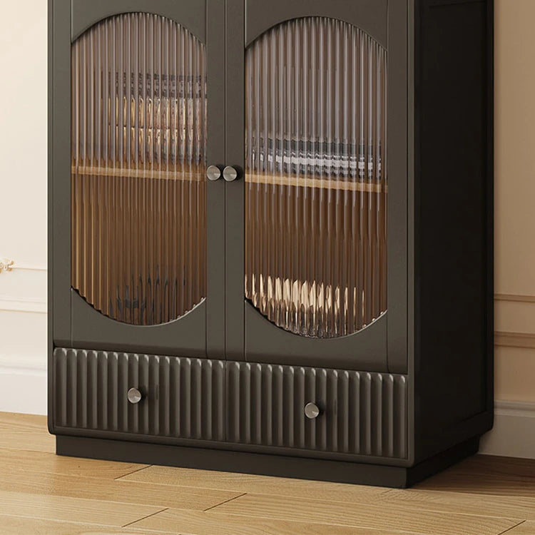 モダンデザイン多層板キャビネット ガラス&アルミニウム合金使用キャビネット収納 hlxl-4414