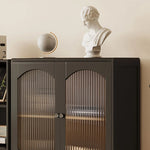 モダンデザイン多層板キャビネット ガラス&アルミニウム合金使用キャビネット収納 hlxl-4414