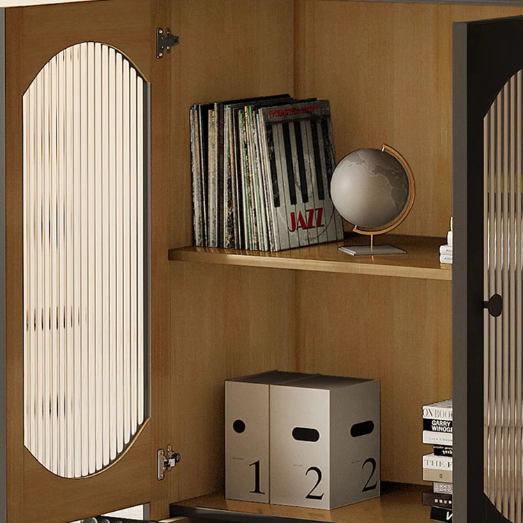 モダンデザイン多層板キャビネット ガラス&アルミニウム合金使用キャビネット収納 hlxl-4414