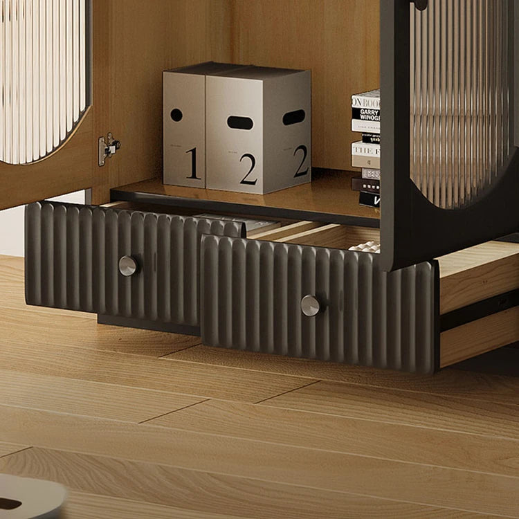 モダンデザイン多層板キャビネット ガラス&アルミニウム合金使用キャビネット収納 hlxl-4414