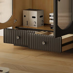 モダンデザイン多層板キャビネット ガラス&アルミニウム合金使用キャビネット収納 hlxl-4414