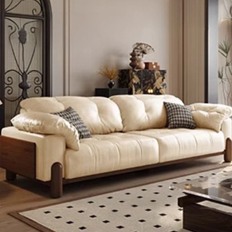 高品質アッシュ材使用 シンプル&モダンソファー – ダウン仕様の快適さと合皮の高級感を両立 hly-3032