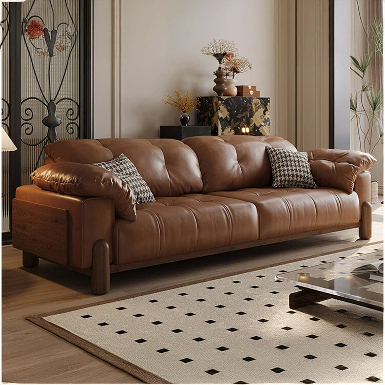 高品質アッシュ材使用 シンプル&モダンソファー – ダウン仕様の快適さと合皮の高級感を両立 hly-3032