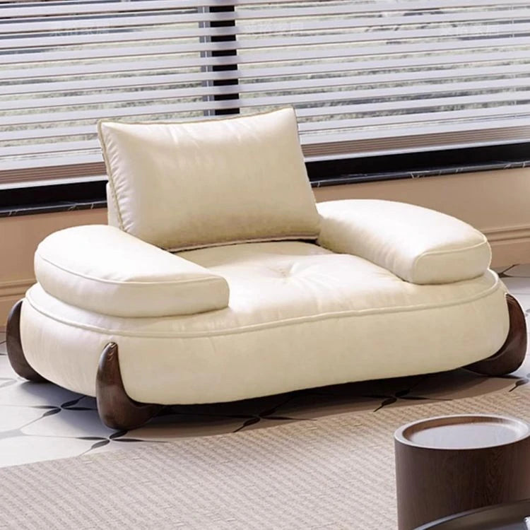 モダンなパイン素材のソファー|ホワイトグースダウン&合皮使用 | 快適なシリコンフィルクッション付き hly-3033