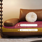 モダンなパイン素材のソファー|ホワイトグースダウン&合皮使用 | 快適なシリコンフィルクッション付き hly-3033