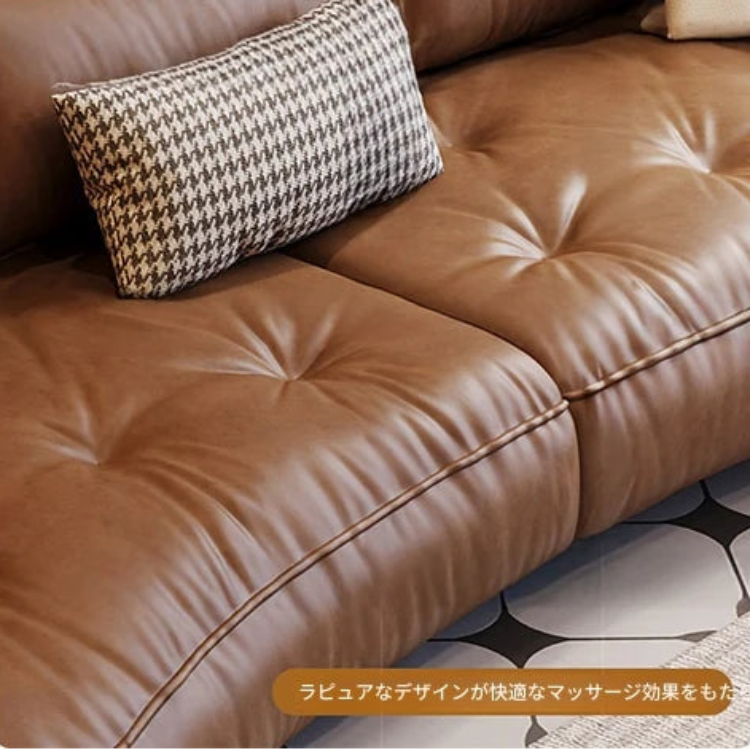 モダンなパイン素材のソファー|ホワイトグースダウン&合皮使用 | 快適なシリコンフィルクッション付き hly-3033