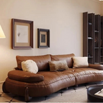 モダンなパイン素材のソファー|ホワイトグースダウン&合皮使用 | 快適なシリコンフィルクッション付き hly-3033